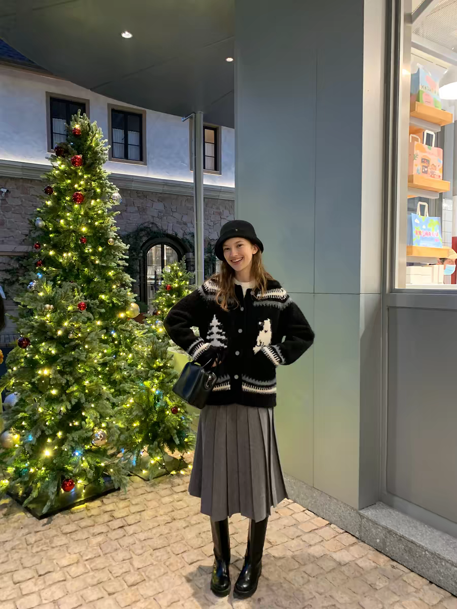 French Chic Knit Cardigan Midi Skirt Set