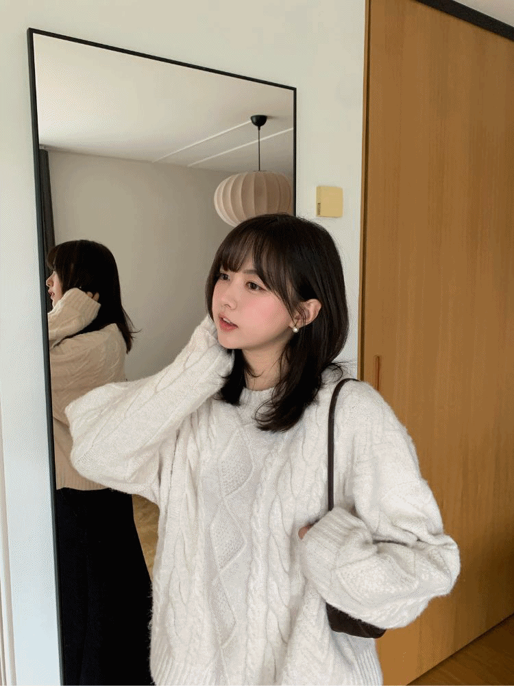 Louise Womens Premium Cable Knit Sweater